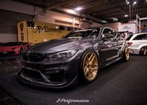 BMW F82 M4 At Essen Motorshow Gold Rims 01