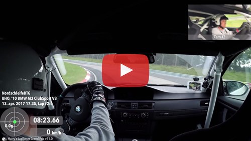 BMW M3 E92 Track Race Technology Dash Camera Video Nurburgring