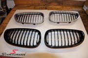 Bmw E61lci Bmw High Gloss Black Kidney Grilles 04
