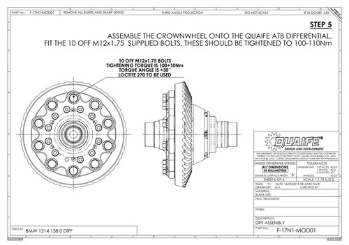 Schmiedmann BMW E93 335I Quaife Differentiale Technical Drawing