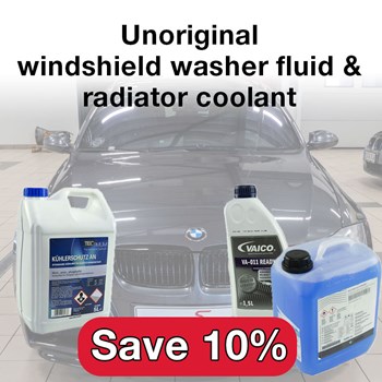 Aftermarket windshield wash and radiator coolant - save 10%